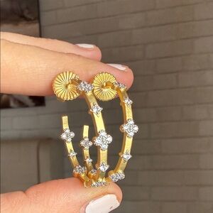 Freida Rothman 925 celestial Hoop Earrings